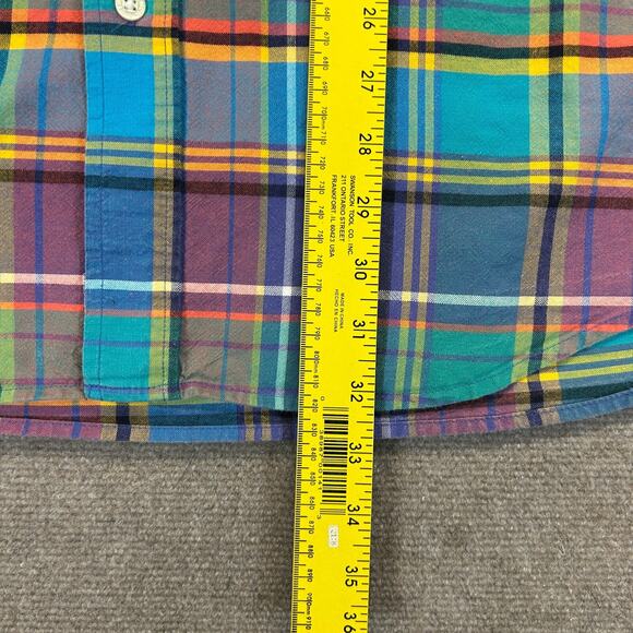 Cinch Vintage Shirt Mens Large Short Sleeve Button Down Pastel Plaid y2k - Picture 8 of 12